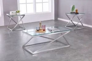 3-Peice Coffee Table Set - Silver