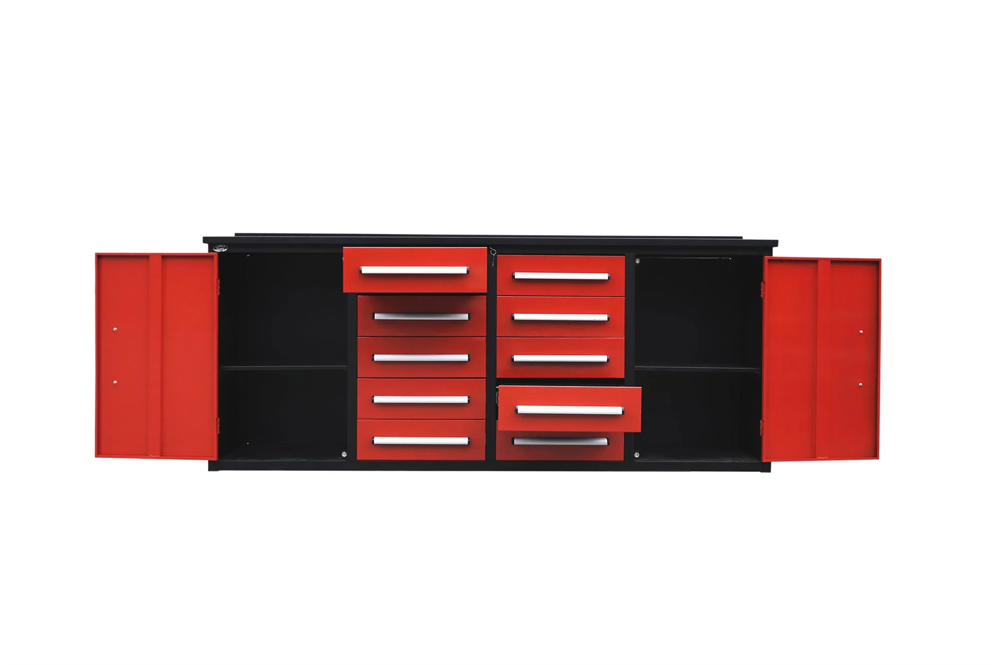 7' Storage Cabinets with Workbench (10 Drawers & 2 Cabinets)