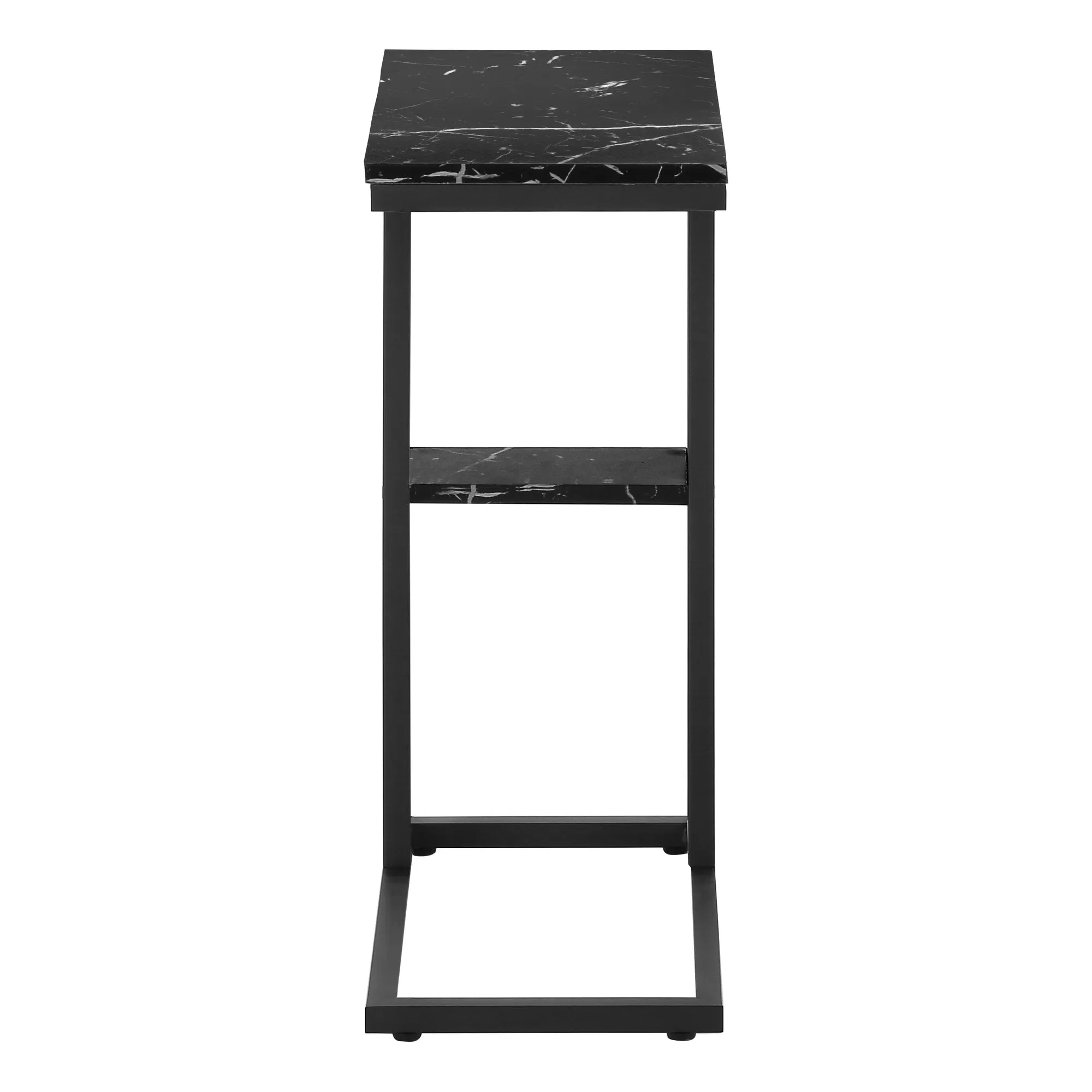 Accent Table - 25"H / Black Marble / Black Metal