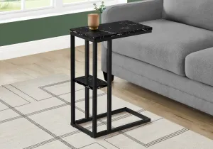 Accent Table - 25"H / Black Marble / Black Metal