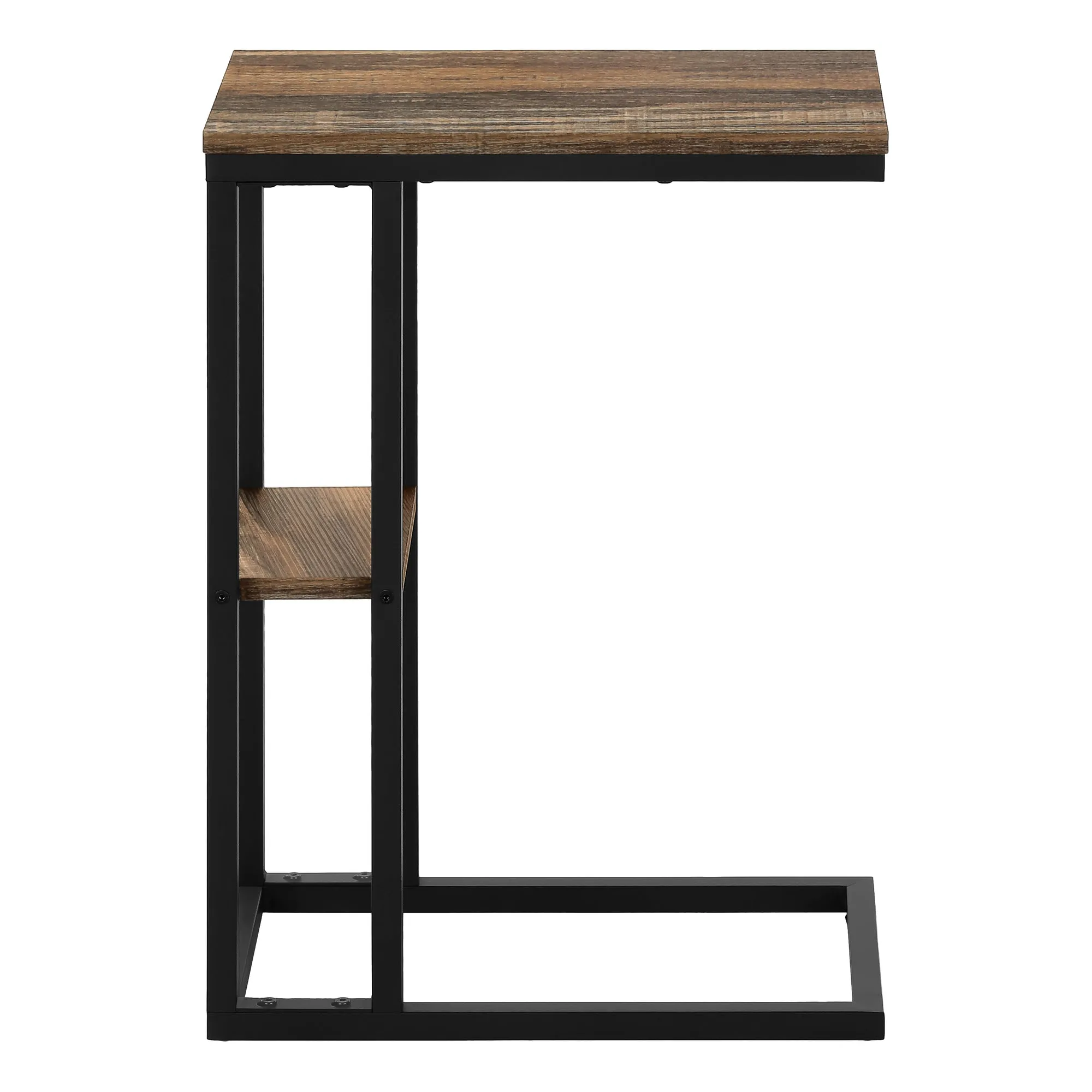 Accent Table - 25"H / Brown Reclaimed-Look / Black Metal