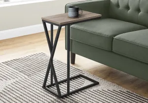 Accent Table - 25"H / Dark Taupe / Black Metal