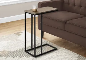 Accent Table - 25"H / Dark Taupe / Black Metal