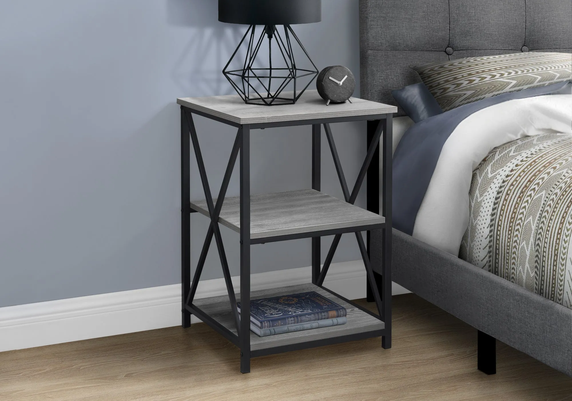 Accent Table - 26"H / Grey / Black Metal