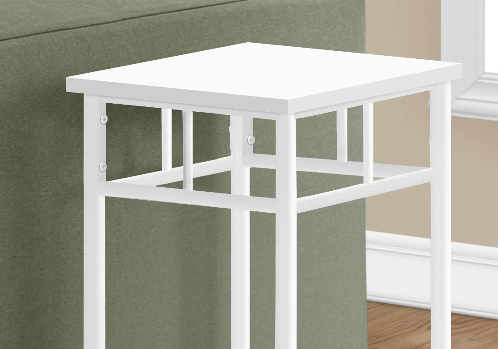 Accent Table - 28"H / White / White Metal