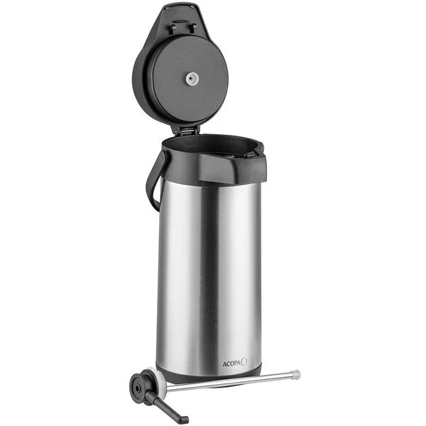 Acopa 3 Liter Stainless Steel Lined Airpot with Push Button