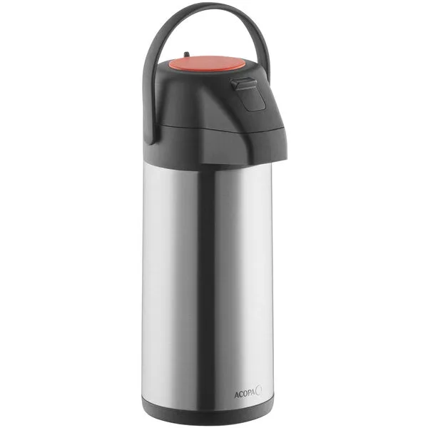 Acopa 3 Liter Stainless Steel Lined Airpot with Push Button