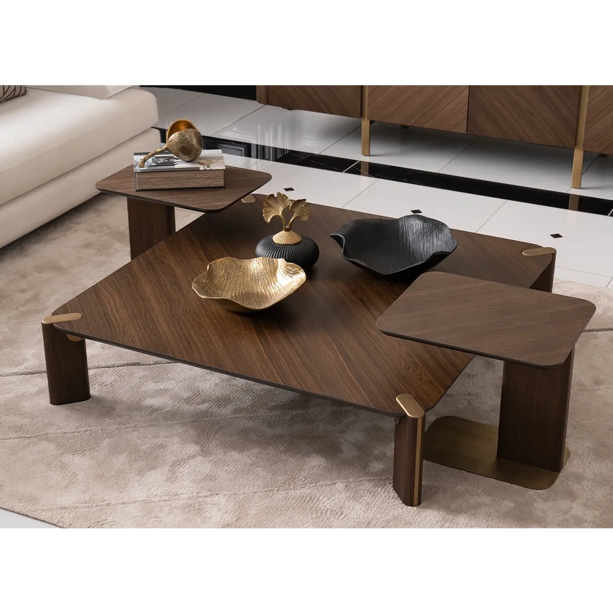 AMORA Walnut Accent Table