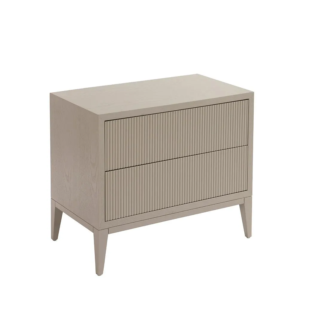 Amur Wide Bedside Cabinet - Grey - RV Astley