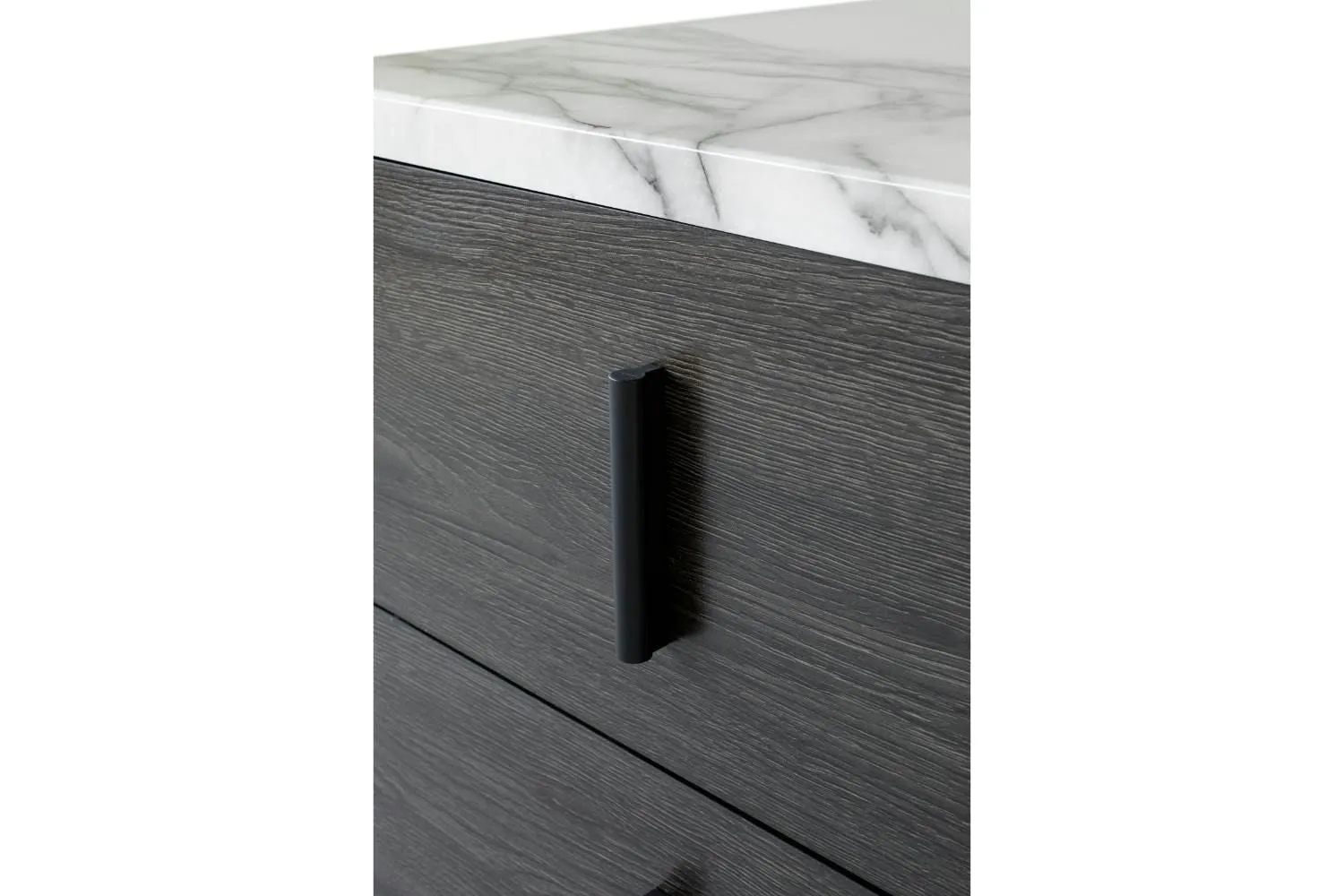 Aspen Bedside Locker | Marble Effect Top | 2 Drawer