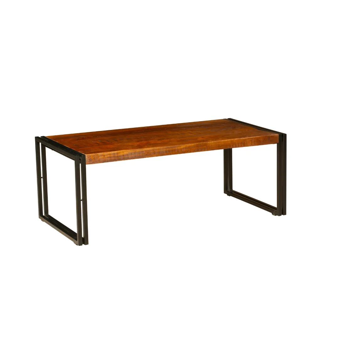 Astra Natural & Black Large Wooden Coffee Table - 120cm