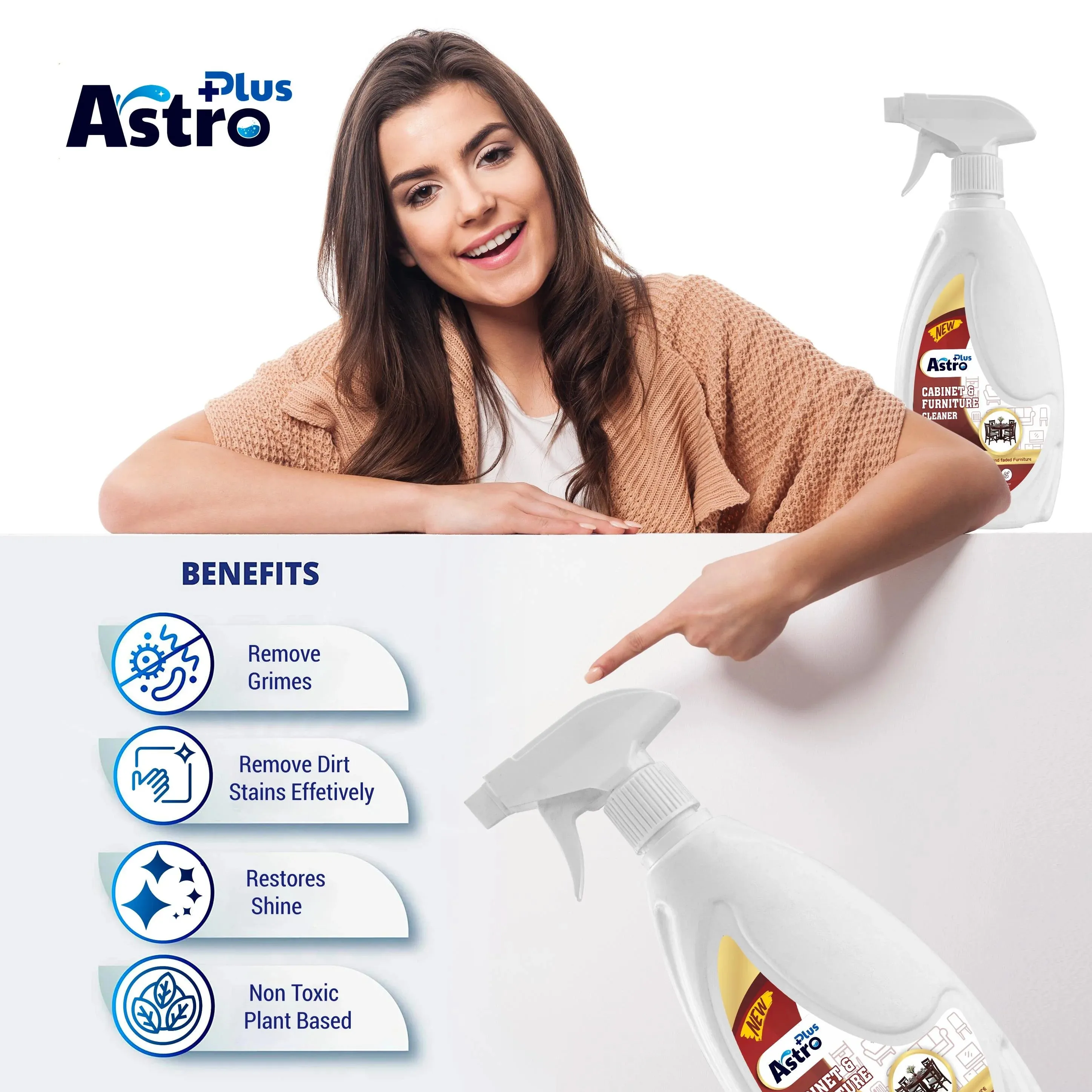 Astro Plus  Furniture Cleaner Liquid 500ml (Removes Stains And Restores Shine 500ml)