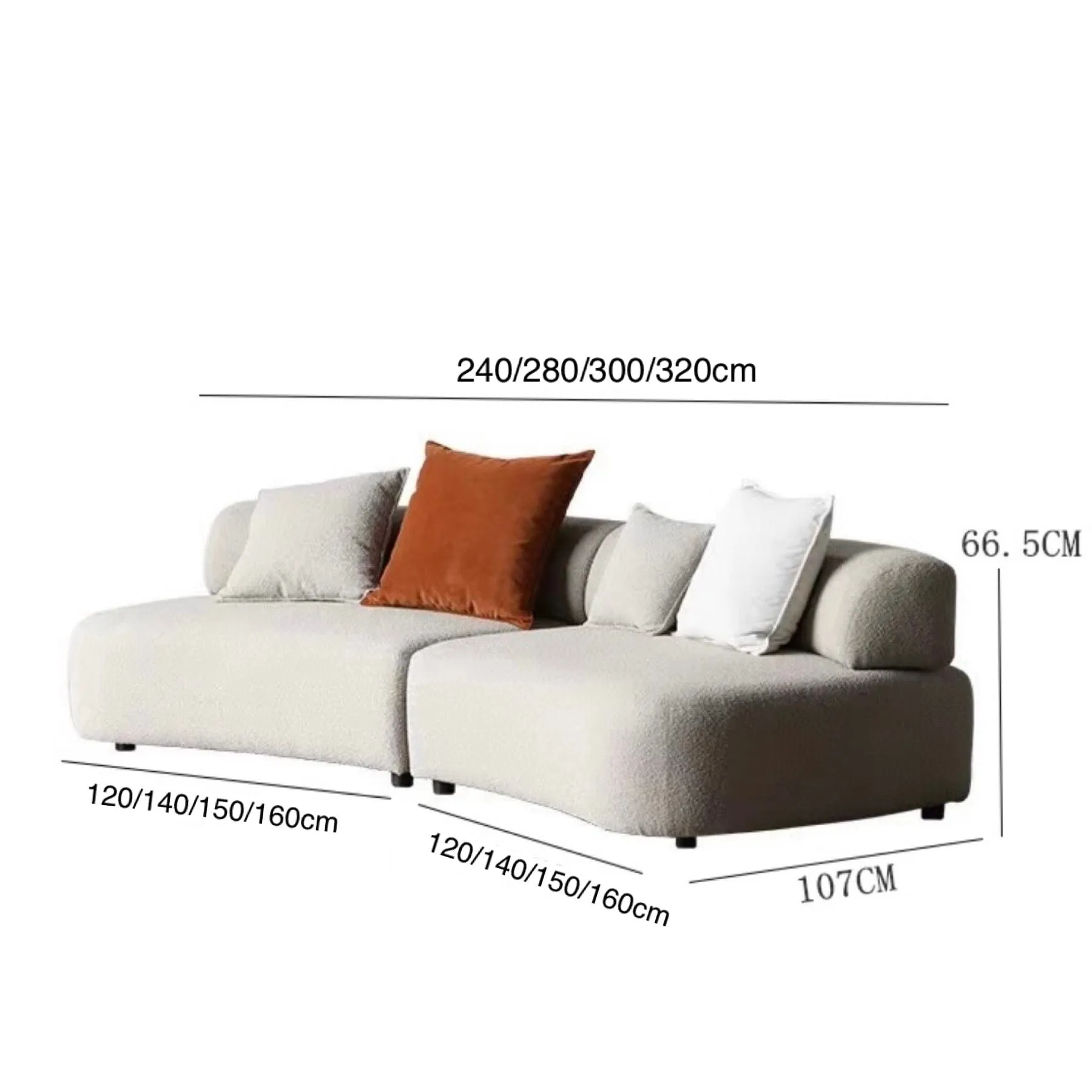 Attica Performance Boucle Curve Sofa