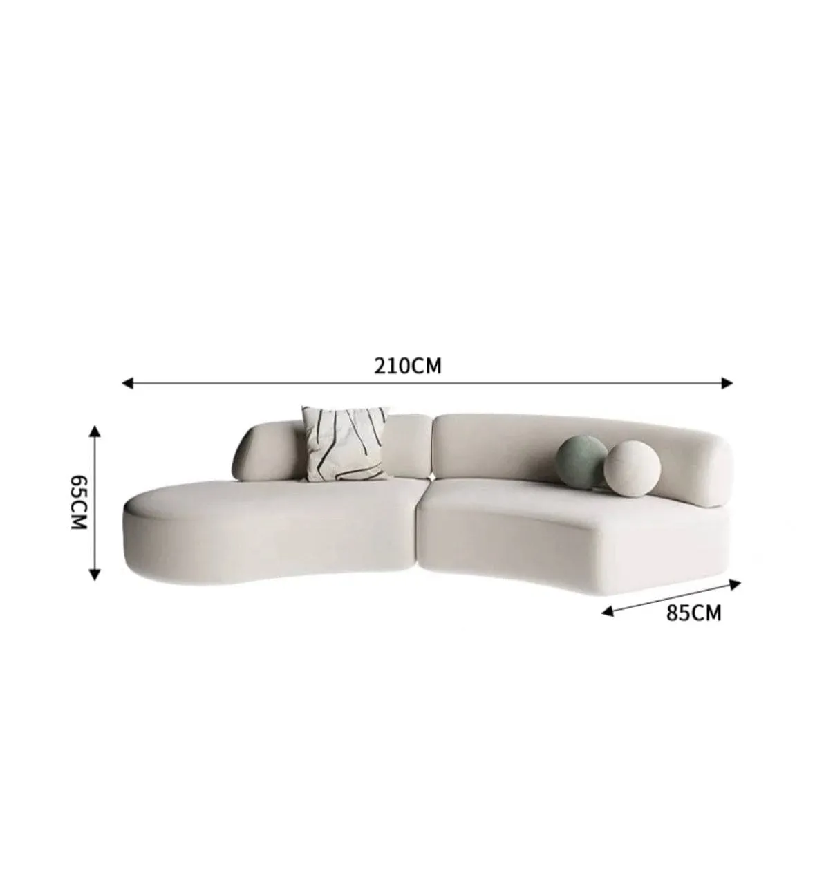 Avery Scratch Resistant Sectional Curve Sofa