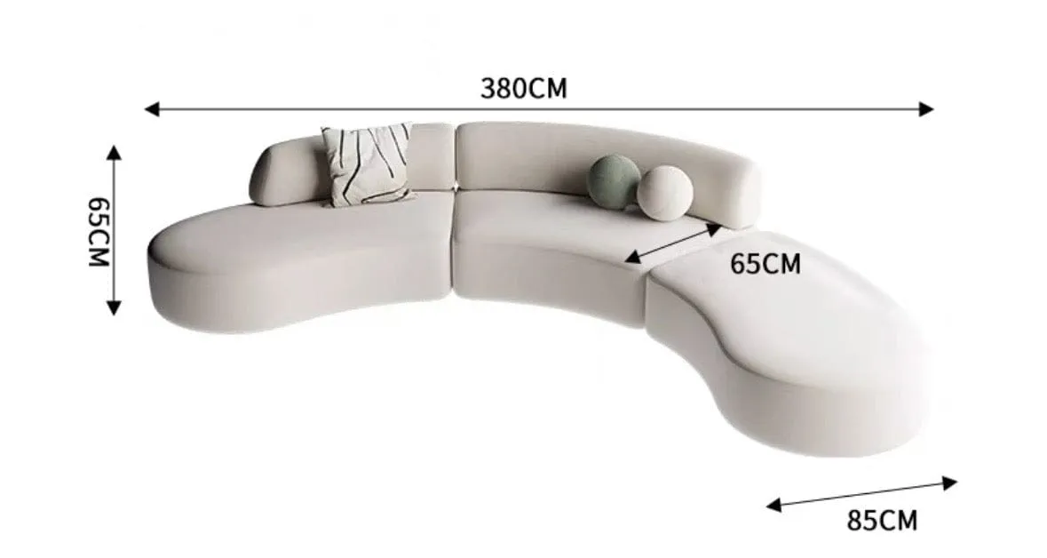 Avery Scratch Resistant Sectional Curve Sofa