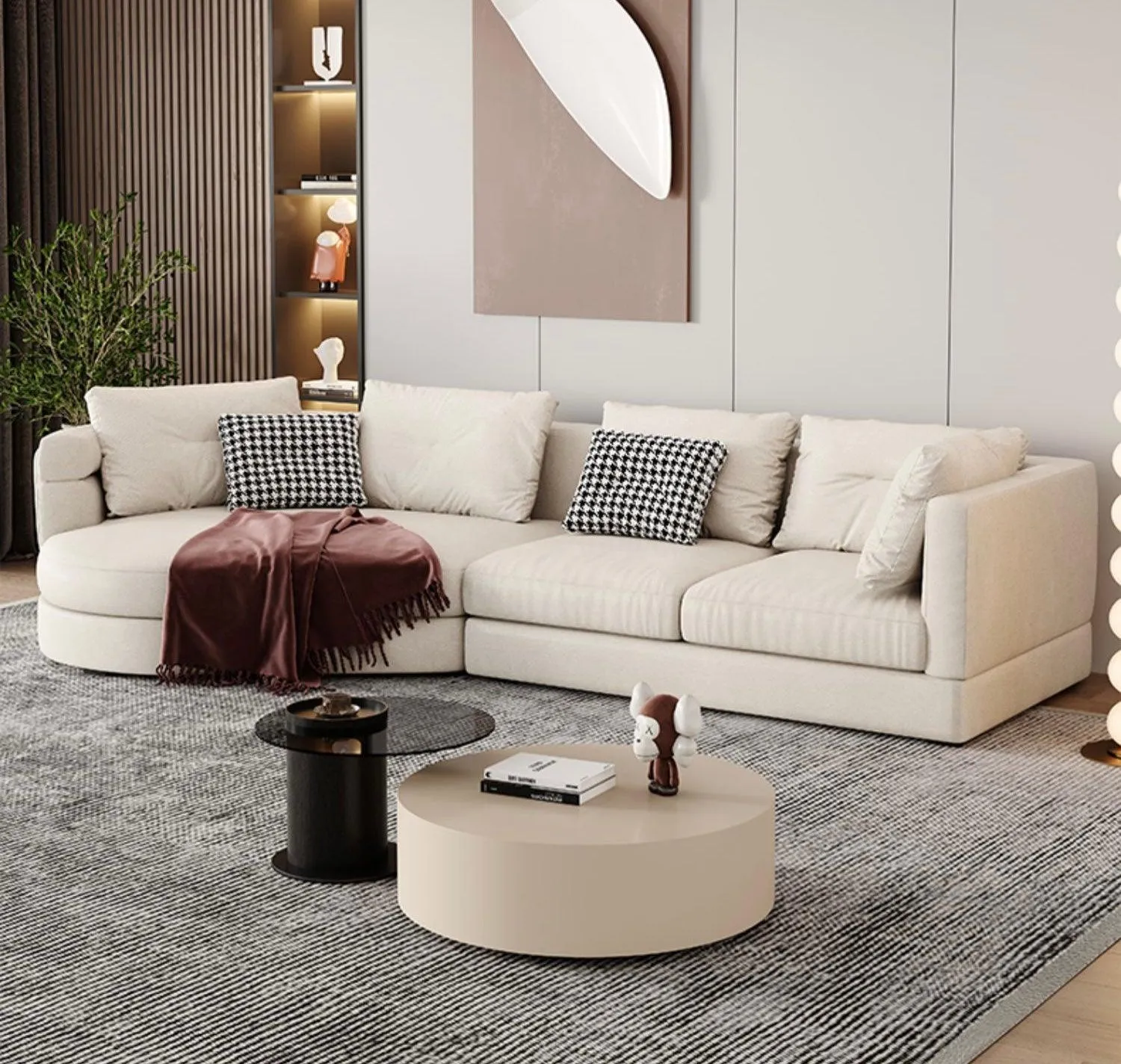 Bax Designer Sectional Round Chaise Sofa