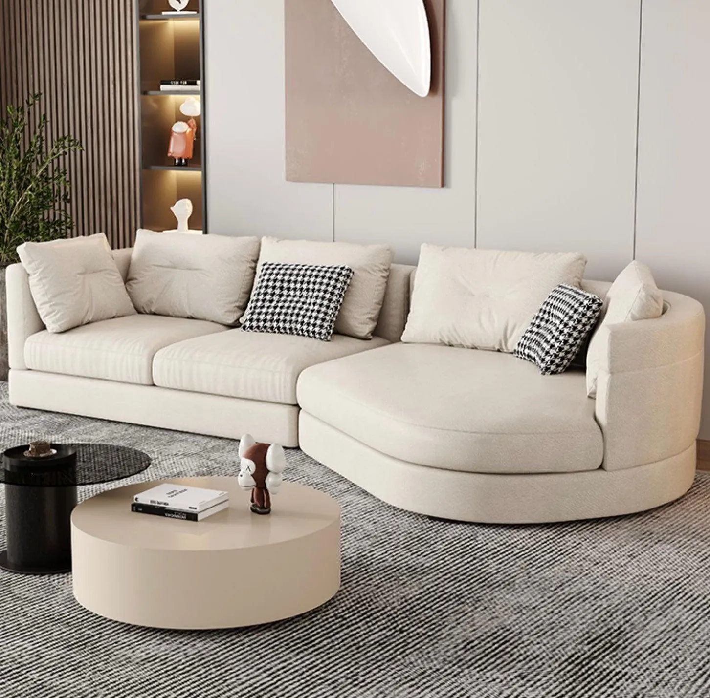 Bax Designer Sectional Round Chaise Sofa