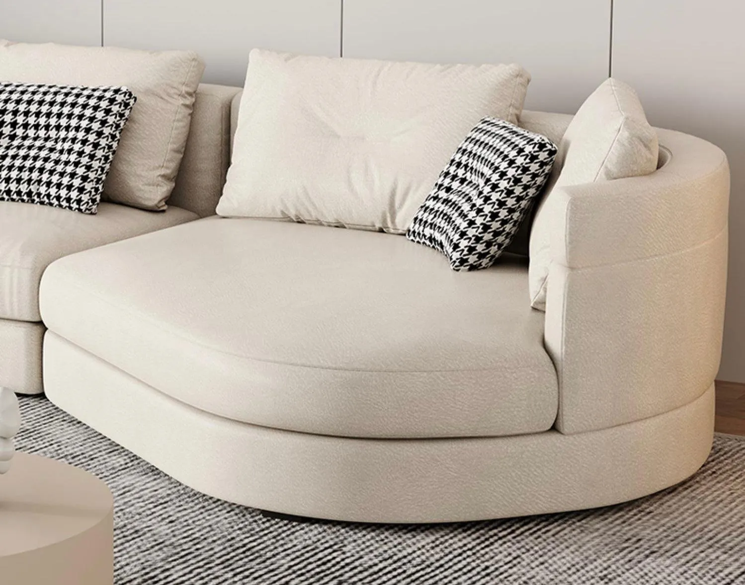 Bax Designer Sectional Round Chaise Sofa