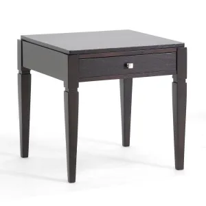 Baxton Studio Haley Black Wood End Table with Drawer