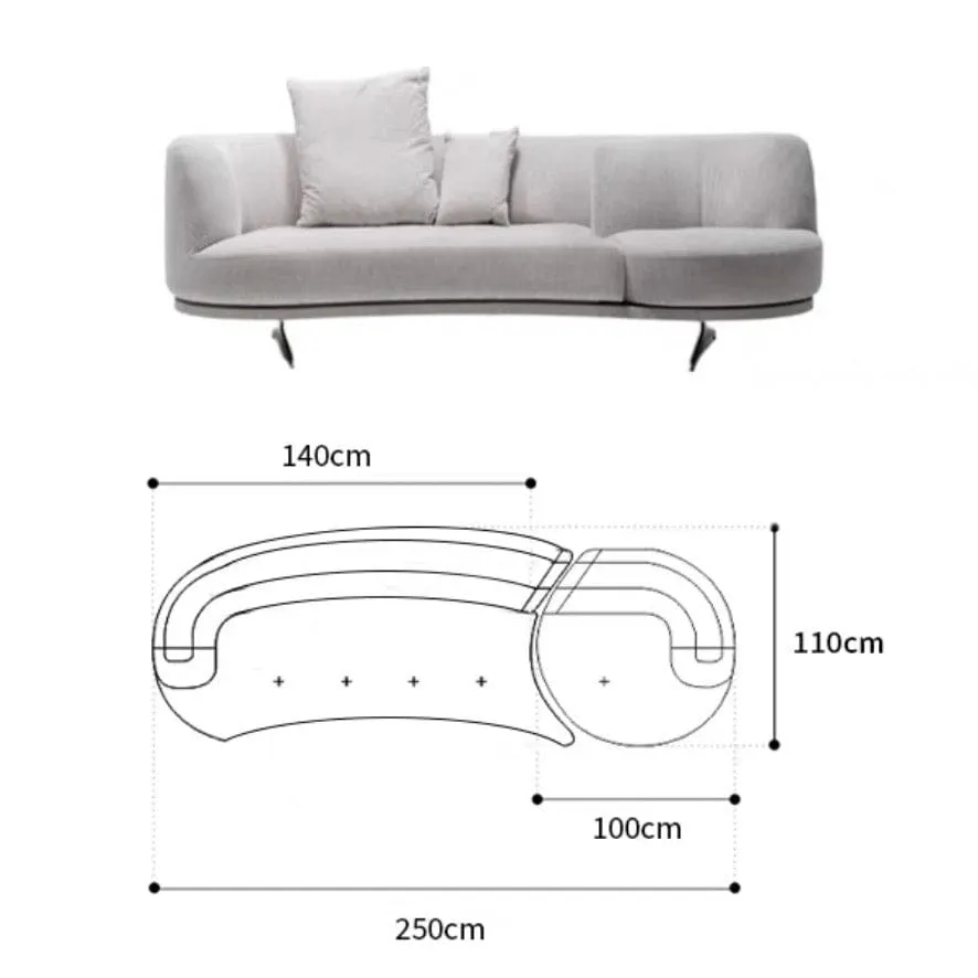 Berila Swivel Chair Curve Sofa