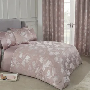 Blossom Blush Pink Embellished Jacquard Duvet Set