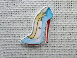 Blue Stilettoed Shoe Needle Minder, Cover Minder, Magnet LAST ONE!