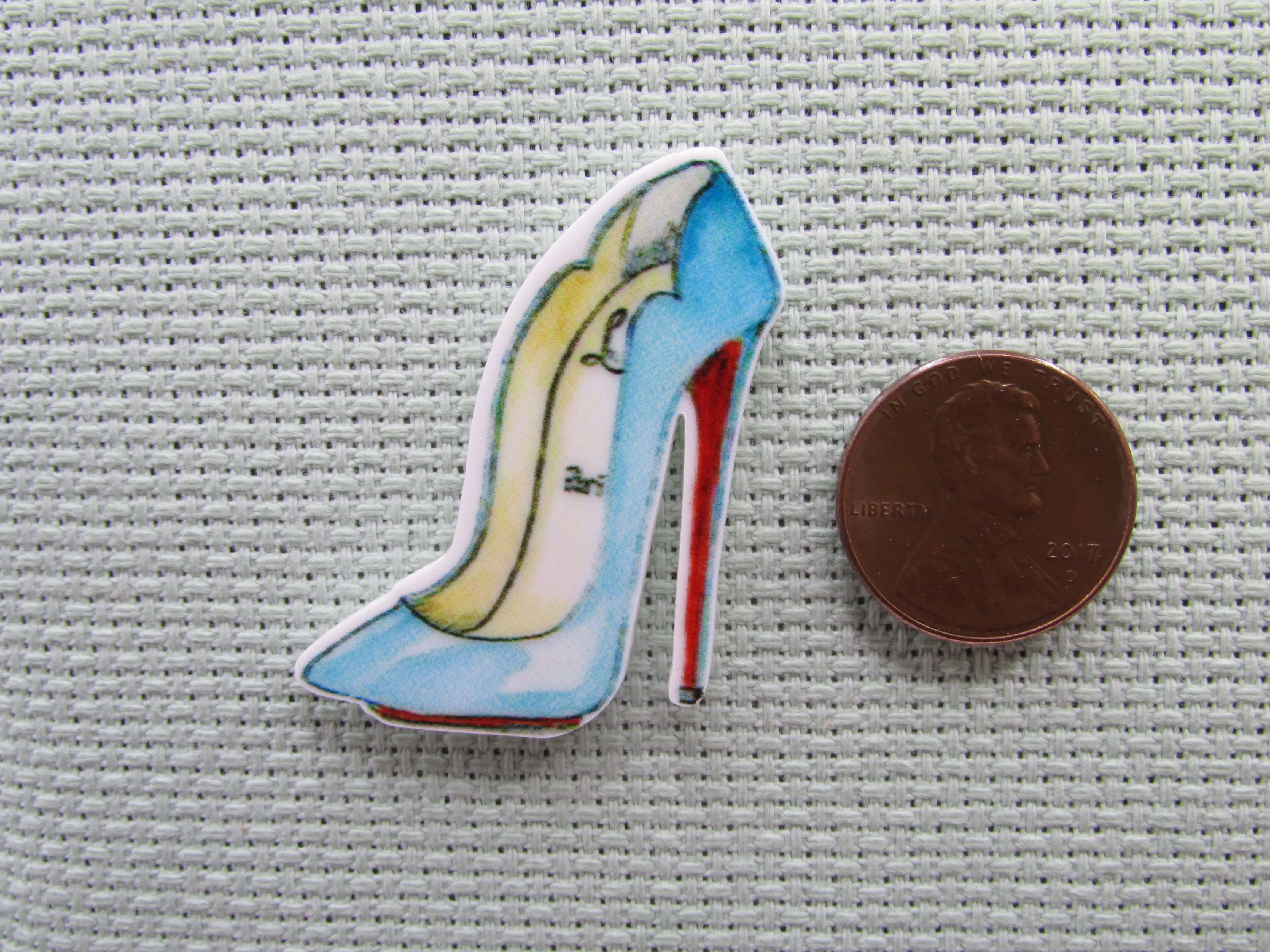 Blue Stilettoed Shoe Needle Minder, Cover Minder, Magnet LAST ONE!