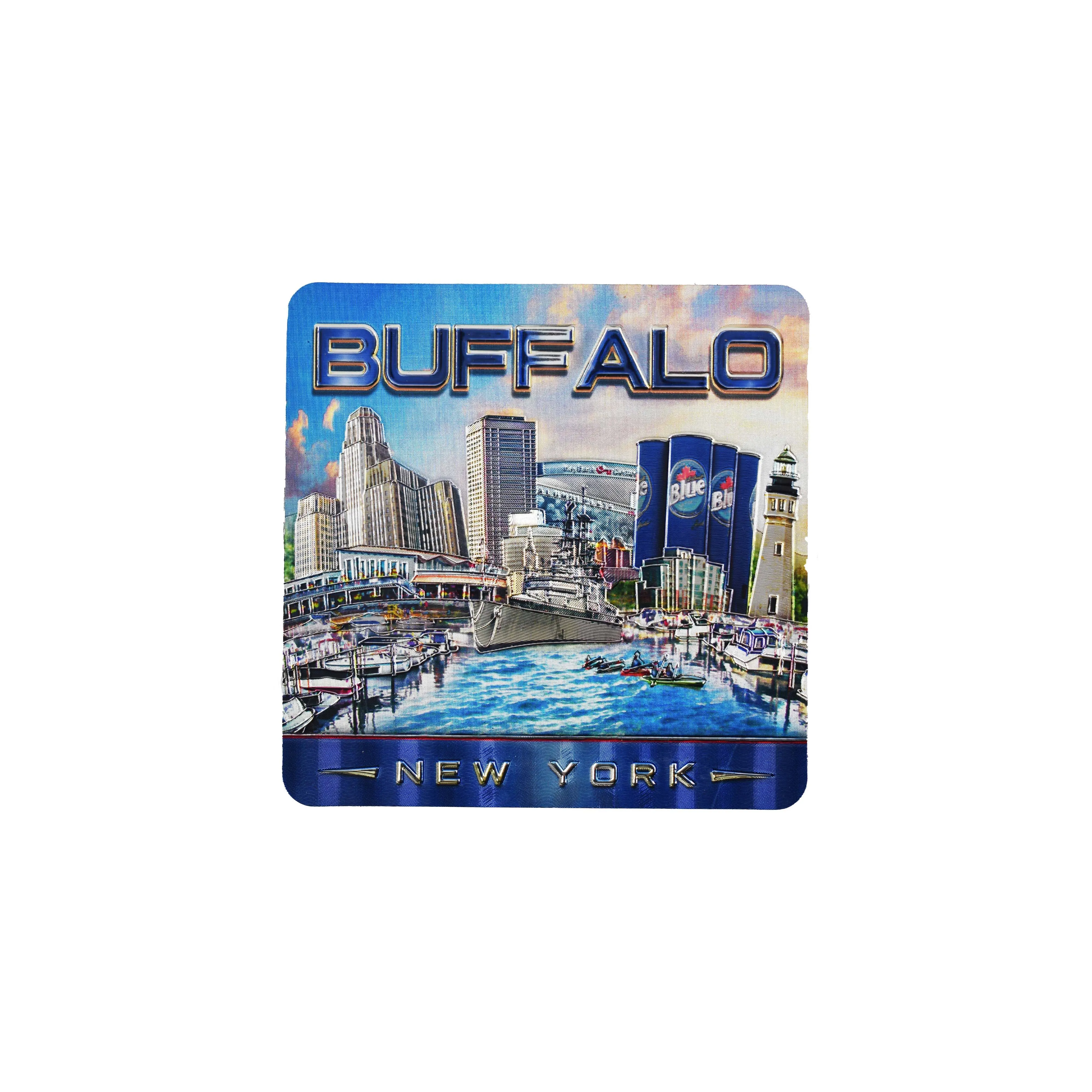 Buffalo, New York Wooden Coaster With Foil Finish