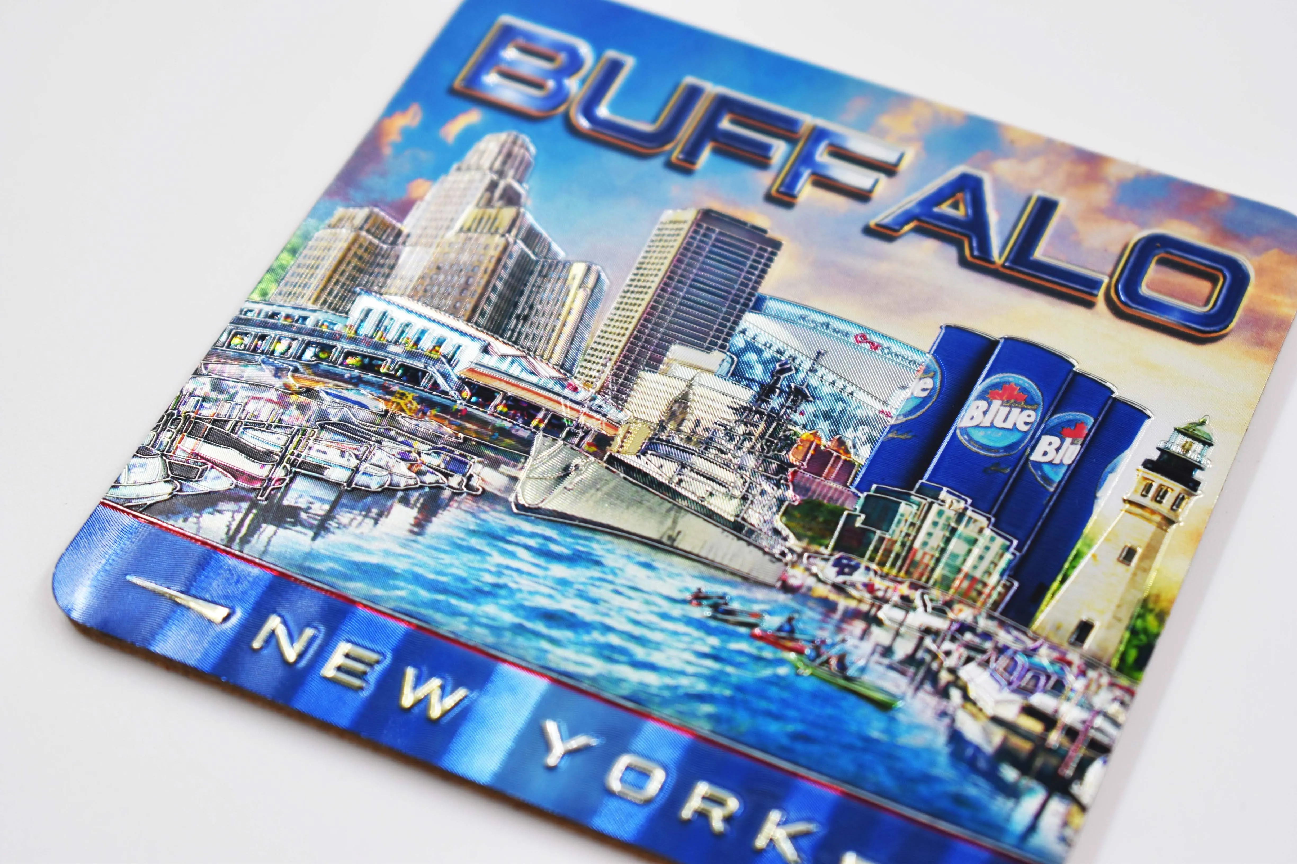 Buffalo, New York Wooden Coaster With Foil Finish