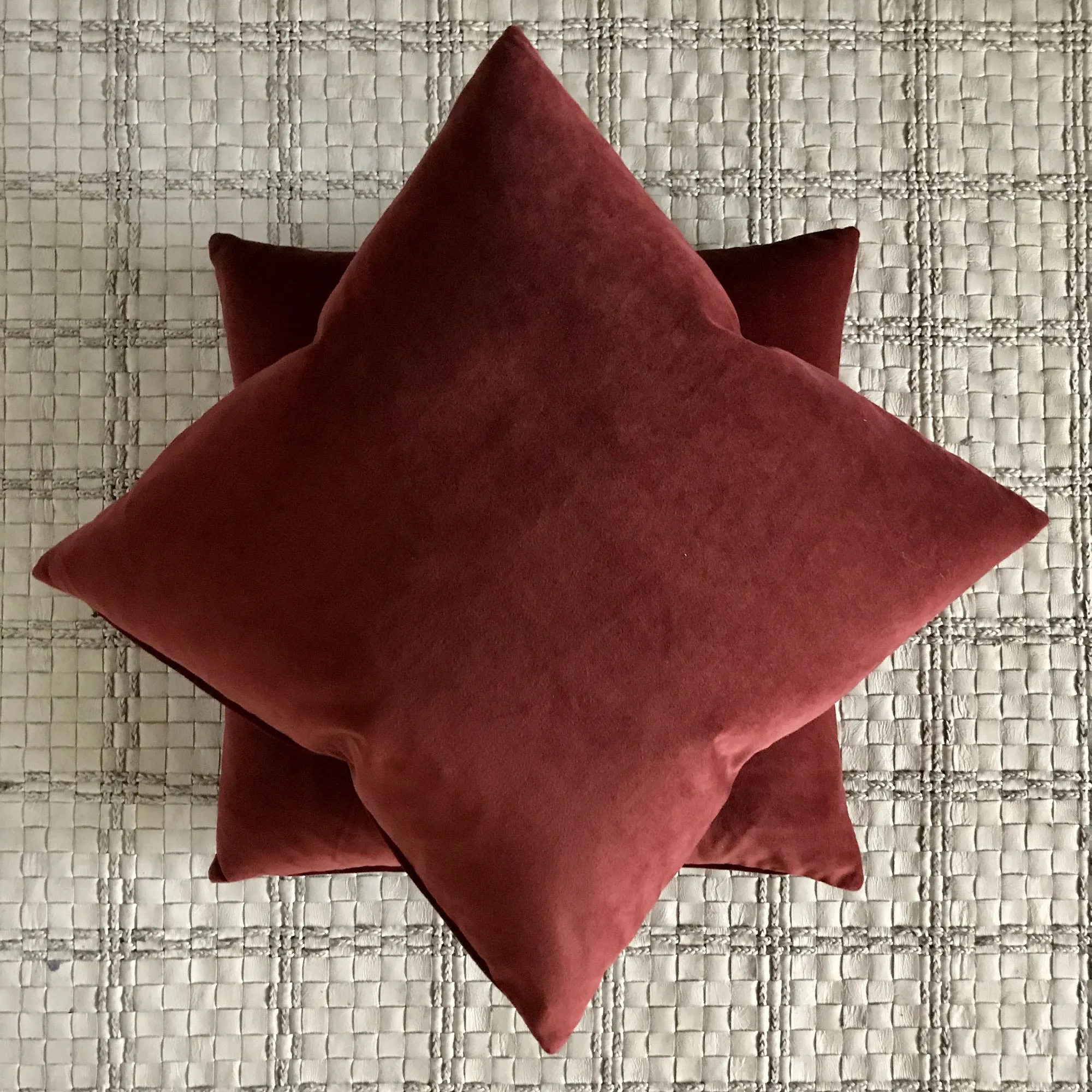 Burgundy Velvet Decorative Pillow Cover