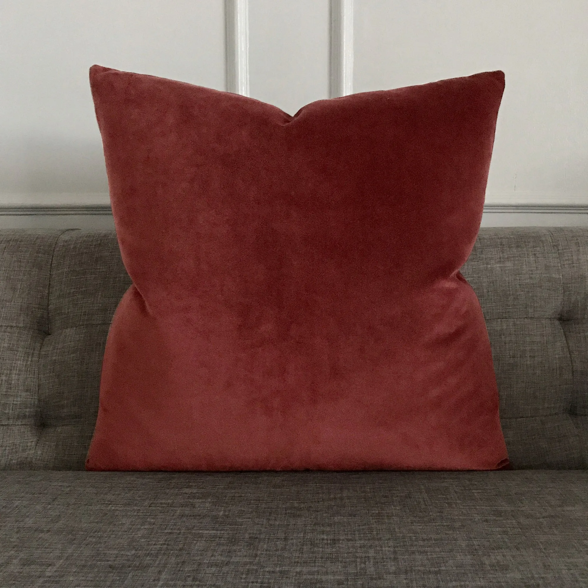 Burgundy Velvet Decorative Pillow Cover