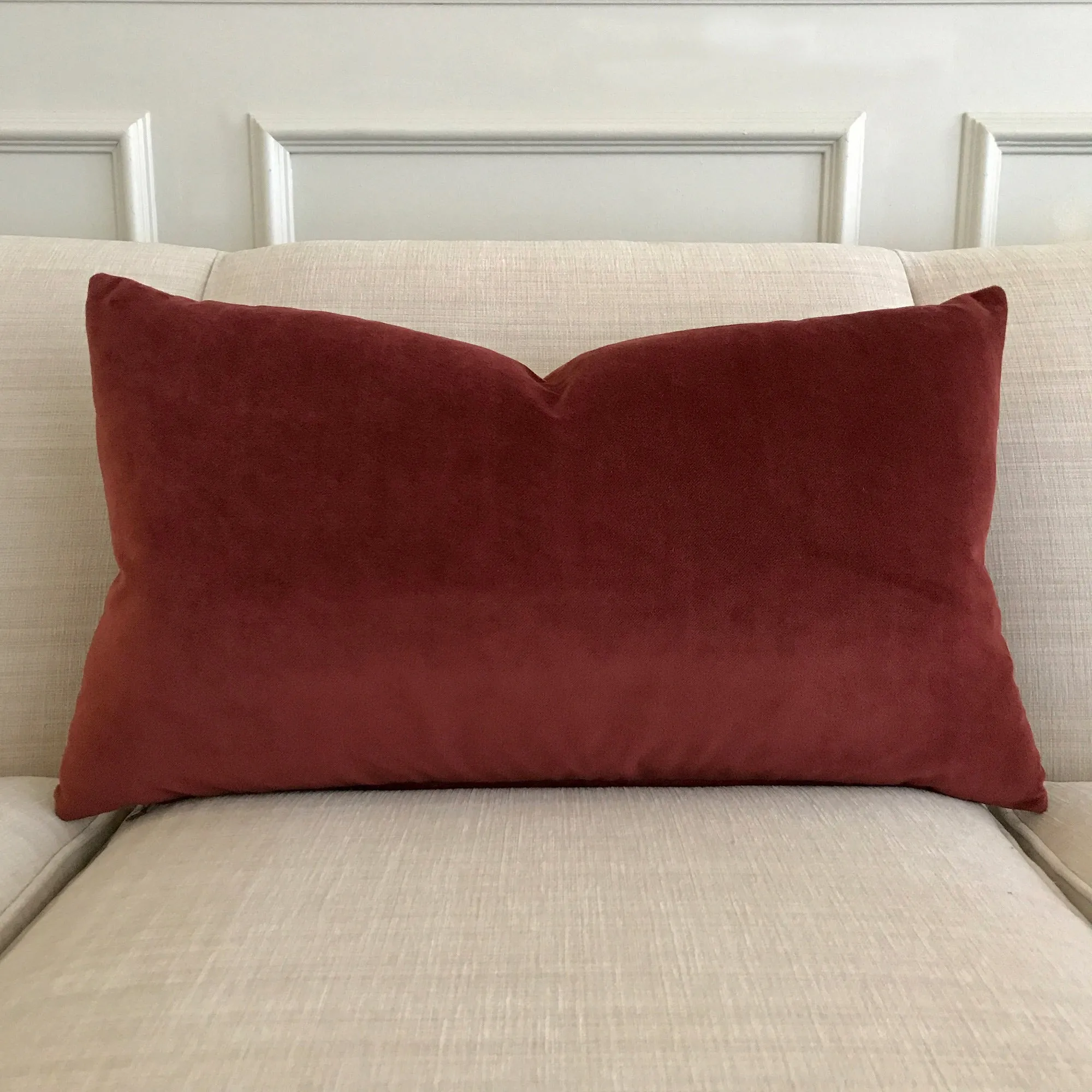 Burgundy Velvet Decorative Pillow Cover