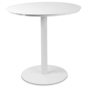 Cafe Collection Round Dining Table in Aluminium and Steel Base in Arctic White