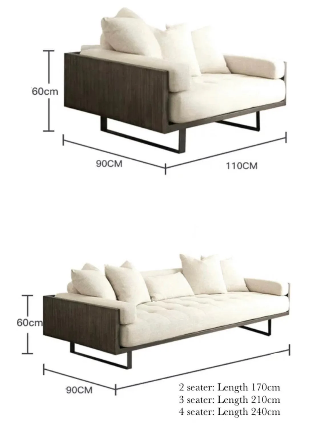 Cami Wooden Frame Sofa