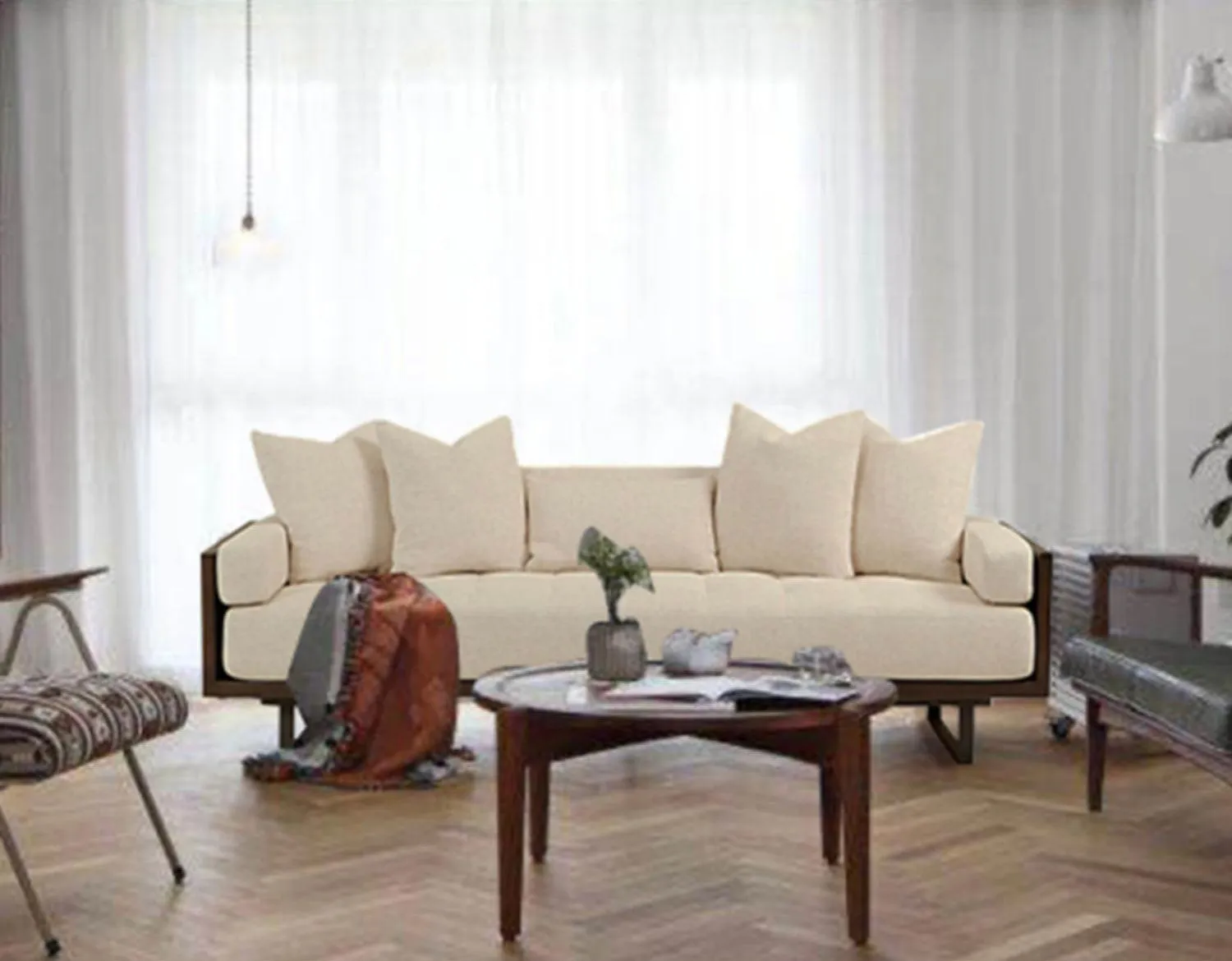 Cami Wooden Frame Sofa