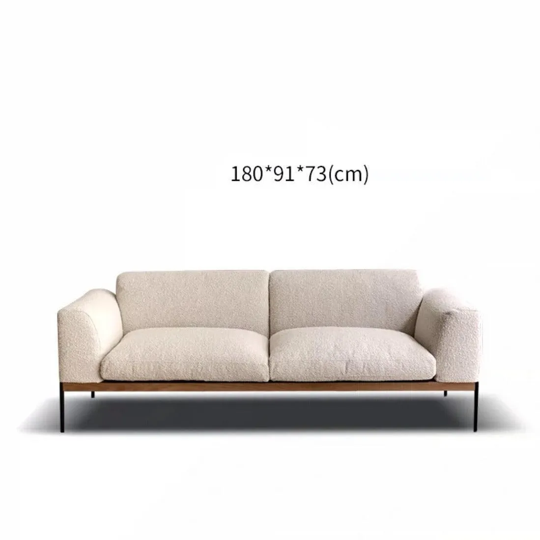 Capella Performance Boucle Sofa with Wooden Base