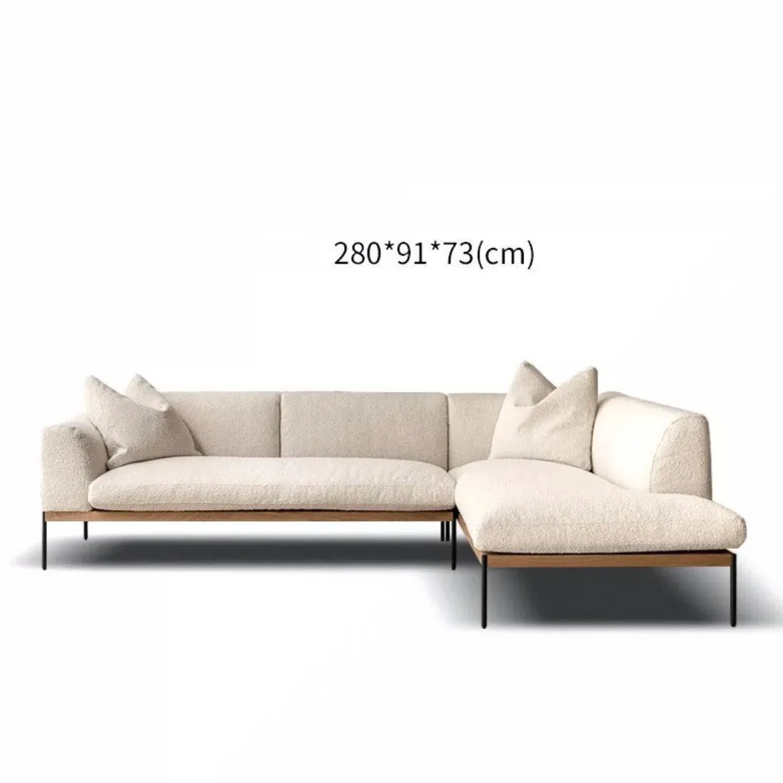 Capella Performance Boucle Sofa with Wooden Base