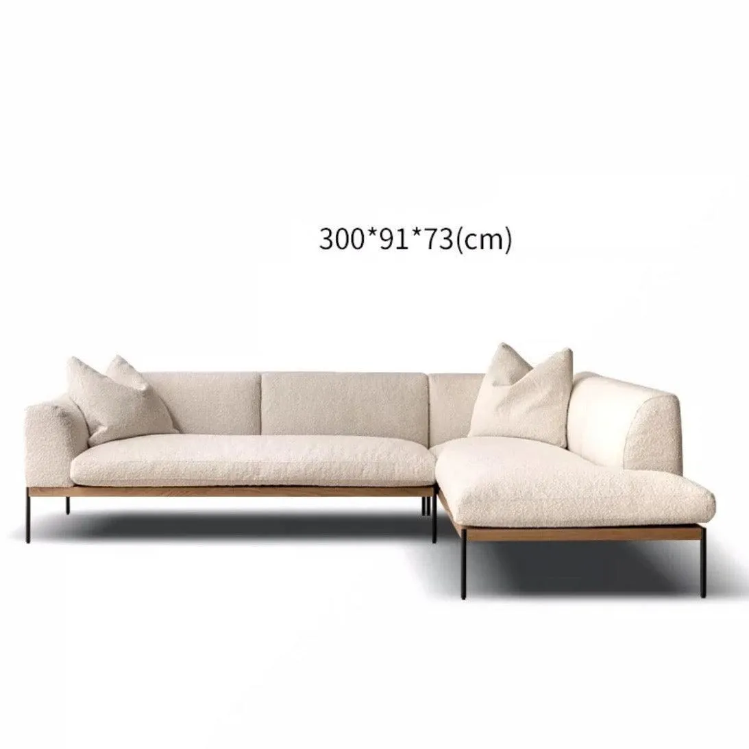 Capella Performance Boucle Sofa with Wooden Base