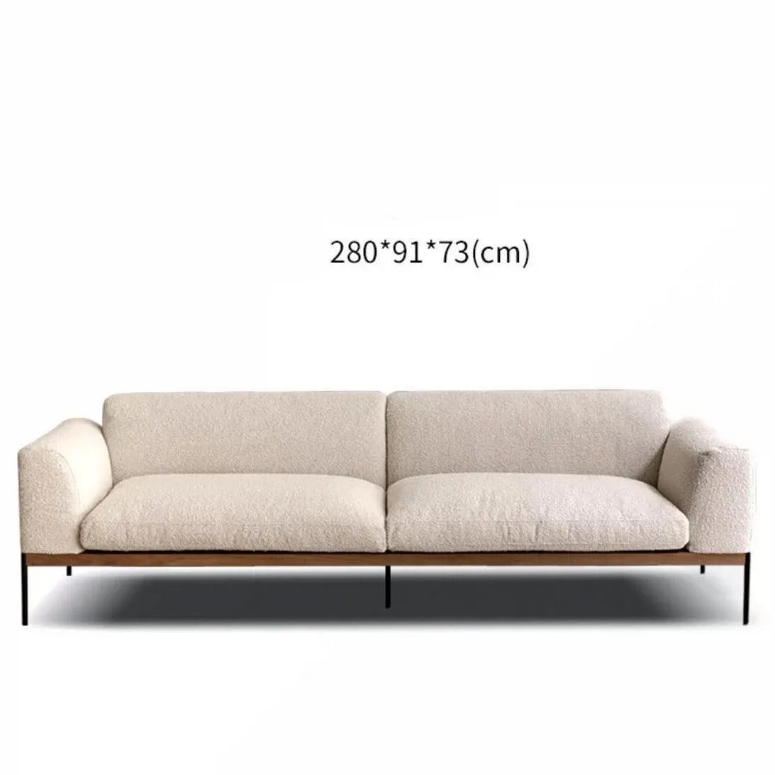 Capella Performance Boucle Sofa with Wooden Base