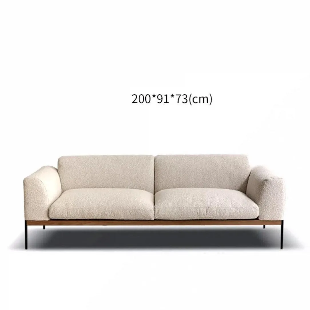 Capella Performance Boucle Sofa with Wooden Base