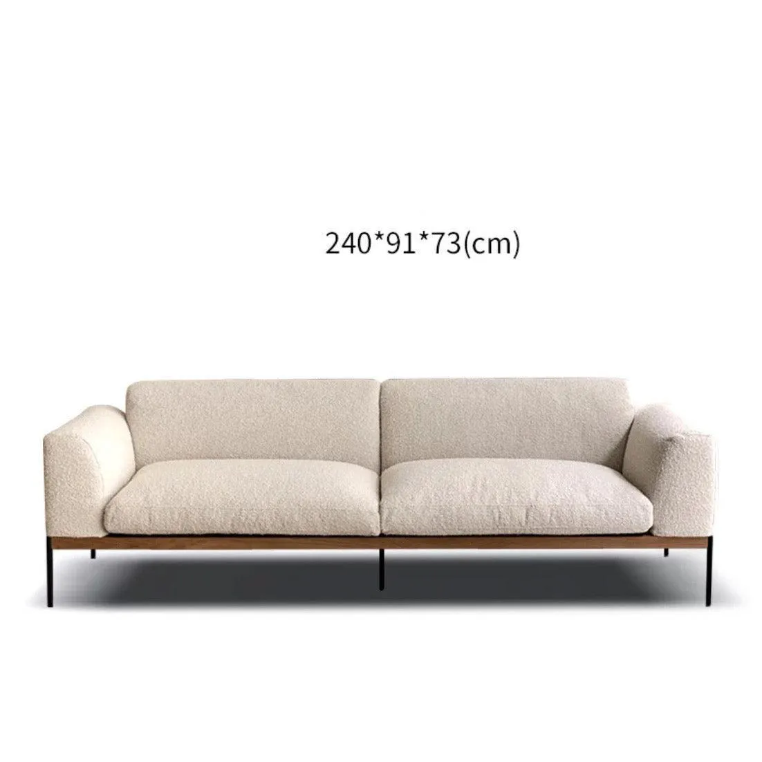 Capella Performance Boucle Sofa with Wooden Base