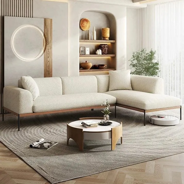 Capella Performance Boucle Sofa with Wooden Base