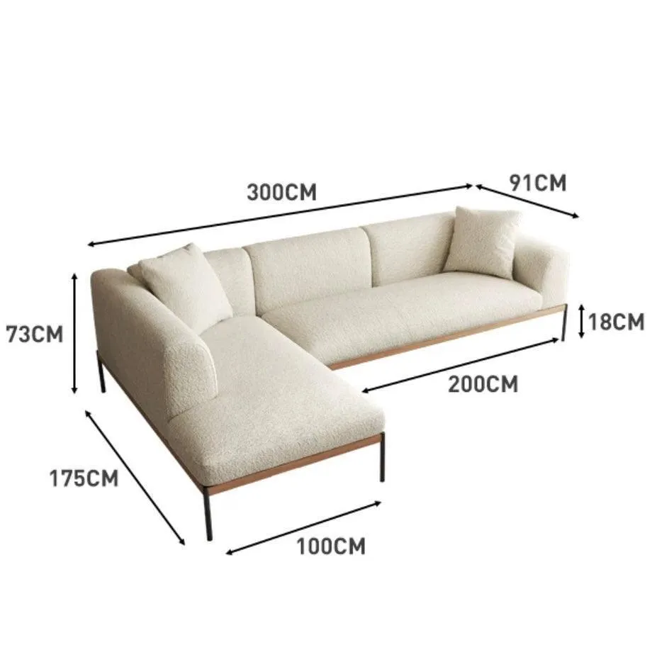 Capella Performance Boucle Sofa with Wooden Base