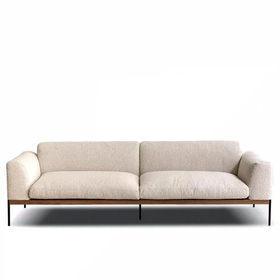 Capella Performance Boucle Sofa with Wooden Base