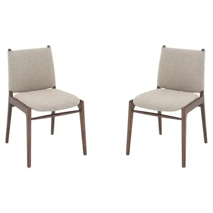 Cappio Dining Chair in Walnut with Beige Fabric