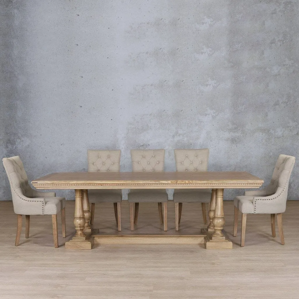 Charlotte Fluted Wood Top & Duchess 8 Seater Dining Set