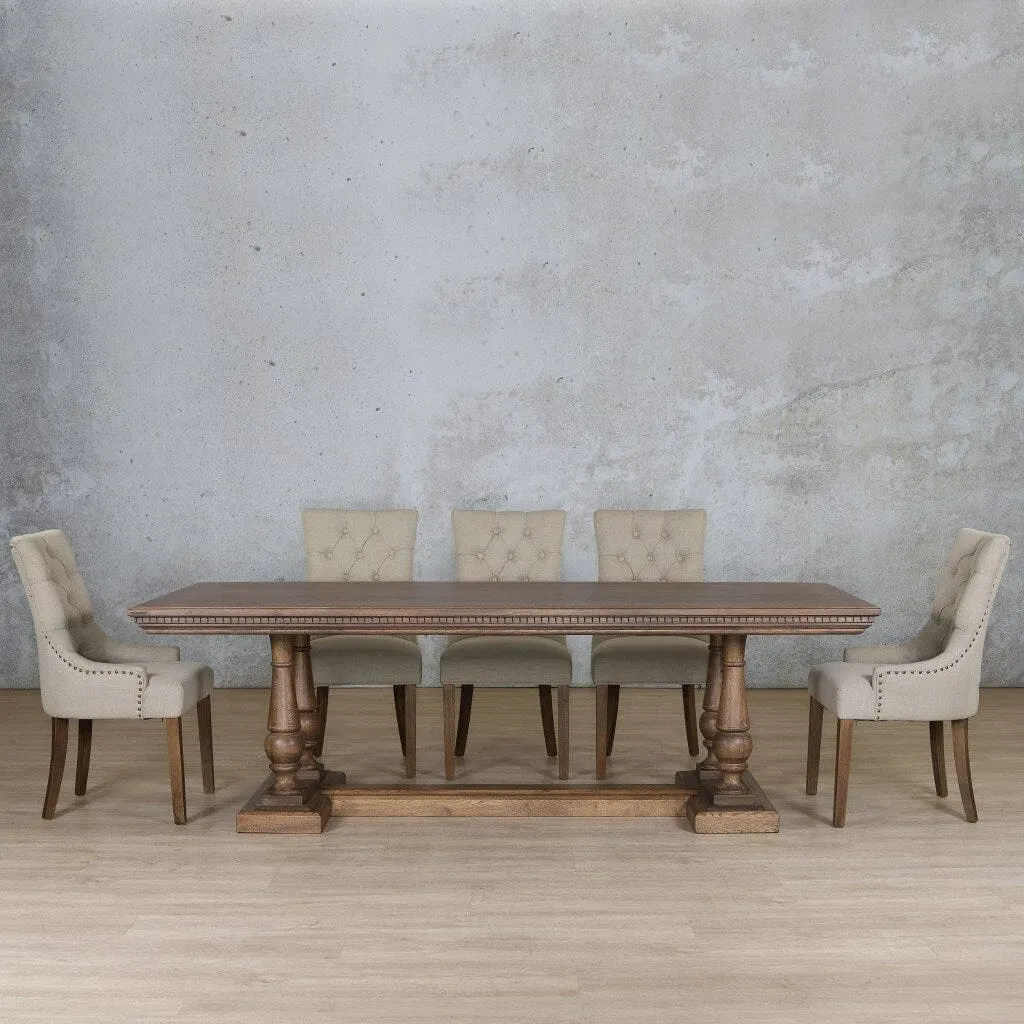 Charlotte Fluted Wood Top & Duchess 8 Seater Dining Set