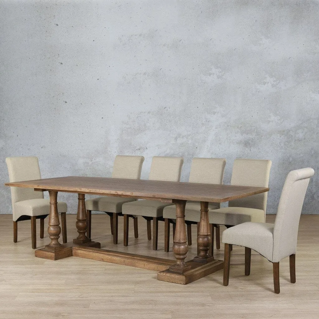 Charlotte Wood Top & Windsor 10 Seater Dining Set