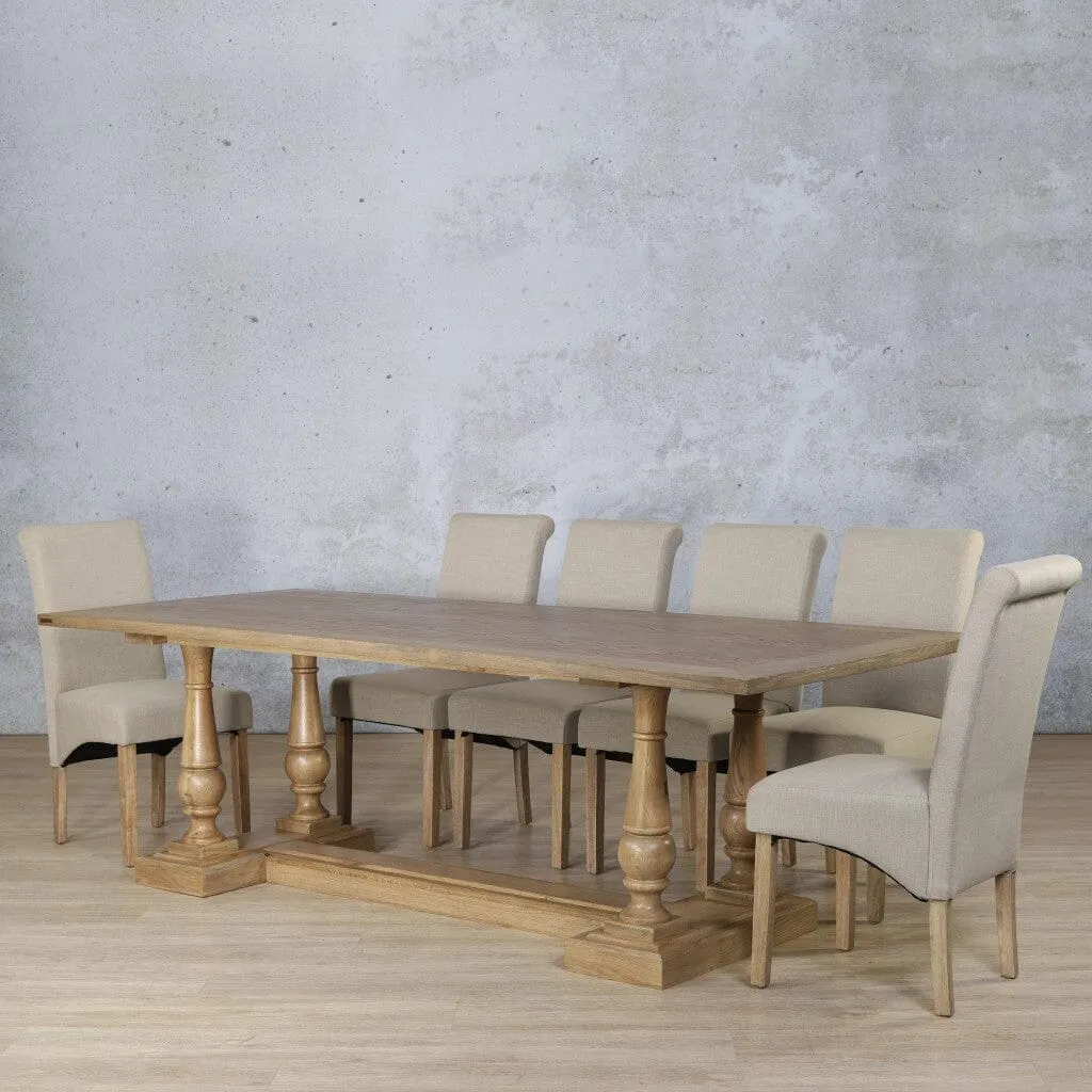 Charlotte Wood Top & Windsor 10 Seater Dining Set