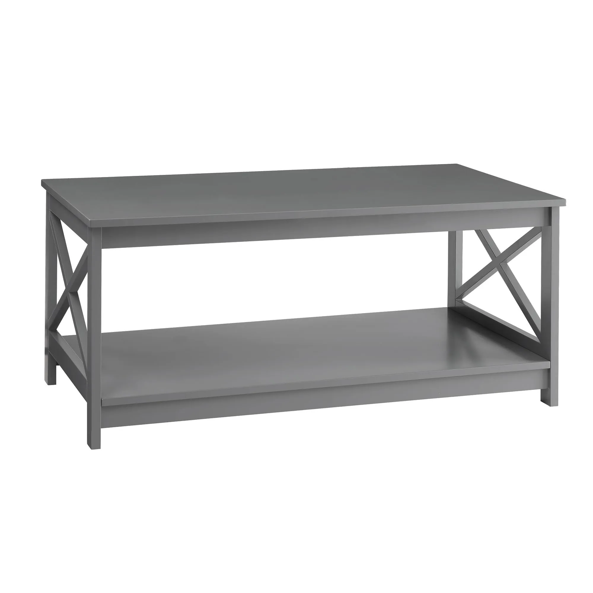 Convenience Concepts Oxford Coffee Table with Shelf, Gray